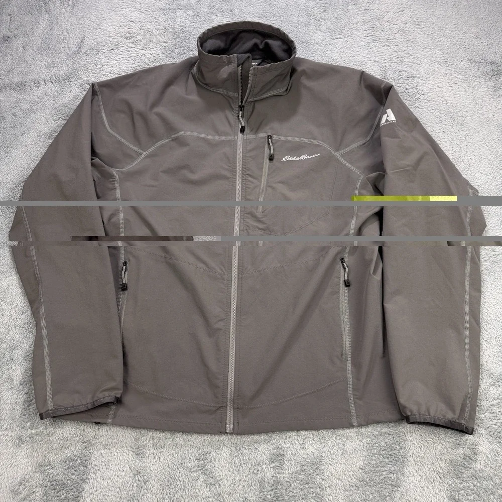 Eddie Bauer First Ascent Jacket Mens L‎ Sandstone Softshell Tech Full Zip